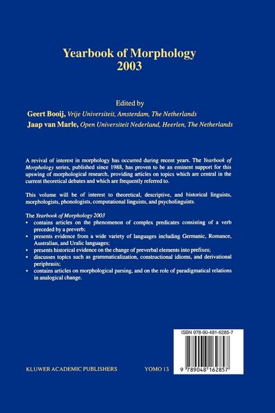 Produktbild: Yearbook of Morphology 2003