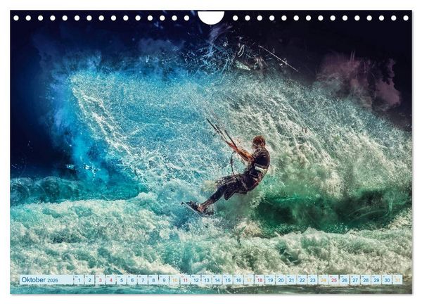 Produktbild: Kitesurfen extrem cool (Wandkalender 2026 DIN A4 quer), CALVENDO Monatskalender