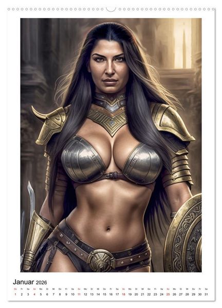 Produktbild: Mythos Kriegerin (Wandkalender 2026 DIN A2 hoch), CALVENDO Monatskalender