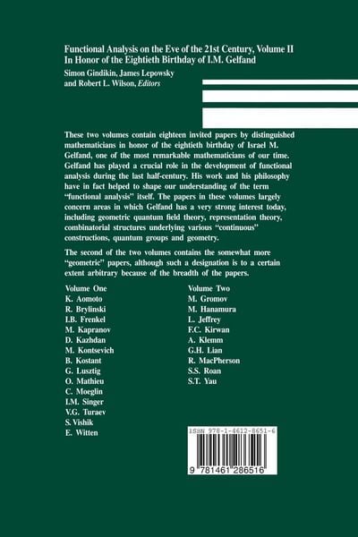 Produktbild: Functional Analysis on the Eve of the 21st Century