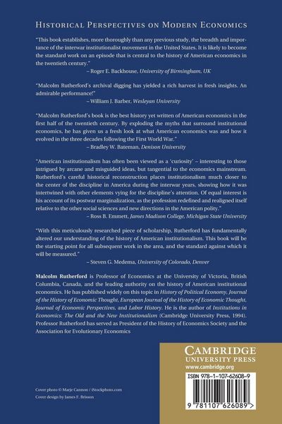 Produktbild: The Institutionalist Movement in American Economics, 1918-1947