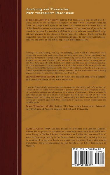 Produktbild: Analyzing and Translating New Testament Discourse