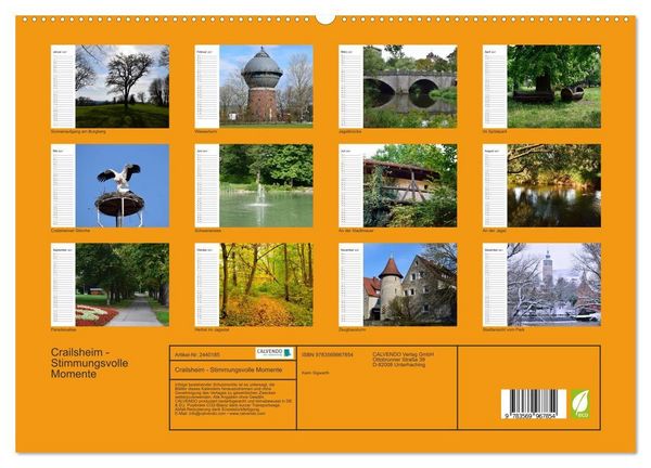 Produktbild: Crailsheim - Stimmungsvolle Momente (hochwertiger Premium Wandkalender 2027 DIN A2 quer), Kunstdruck in Hochglanz