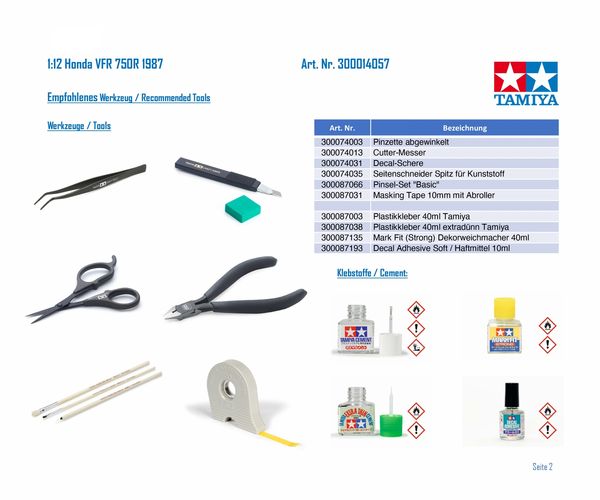 Produktbild: Tamiya 300014057 Honda VFR 750R 1987 Motorradmodell Bausatz 1:12
