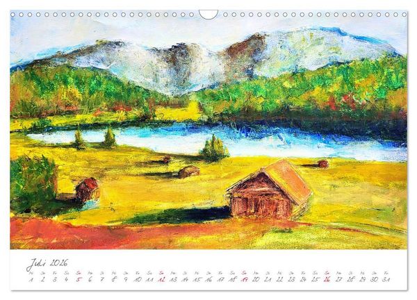 Produktbild: Oberbayerns Seen in Farbe - mit Pinsel und Farbe an den Ufern bayerischer Seen (Wandkalender 2026 DIN A3 quer), CALVENDO Monatskalender