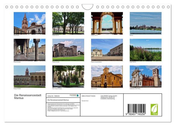 Produktbild: Die Renaissancestadt Mantua (Wandkalender 2026 DIN A4 quer), CALVENDO Monatskalender