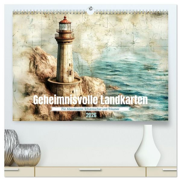 Geheimnisvolle Landkarten (hochwertiger Premium Wandkalender 2026 DIN A2 quer), Kunstdruck in Hochglanz