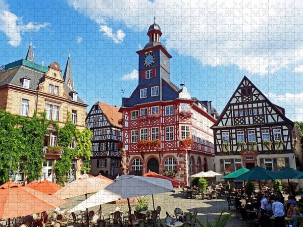 Produktbild: CALVENDO Puzzle Das barocke Rathaus Heppenheims an der Bergstra&szlig;e | 1000 Teile Lege-Gr&ouml;&szlig;e 64x48cm Foto-Puzzle f&uuml;r gl&uuml;ckliche Stunden