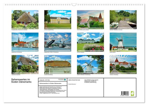 Produktbild: Sehenswertes im S&uuml;den D&auml;nemarks (Wandkalender 2026 DIN A2 quer), CALVENDO Monatskalender