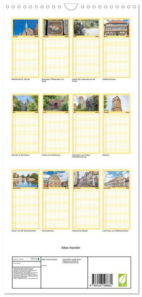 Produktbild: Familienplaner 2026 - Altes Hameln mit 5 Spalten (Wandkalender, 21 x 45 cm) CALVENDO