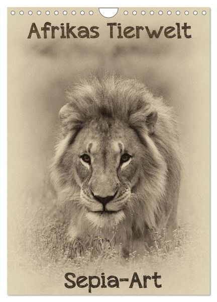 Produktbild: Afrikas Tierwelt - Sepia-Art (Wandkalender 2026 DIN A4 hoch), CALVENDO Monatskalender
