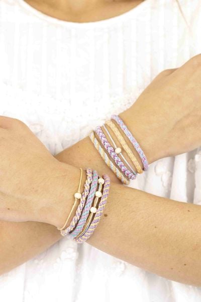 Produktbild: Kumihimo Bracelets PASTELL RAINBOW, 16-teilig
