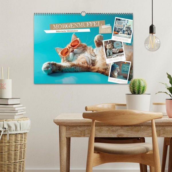 Produktbild: MORGENMUFFEL M&uuml;rrische Weisheiten (Wandkalender 2026 DIN A3 quer), CALVENDO Monatskalender