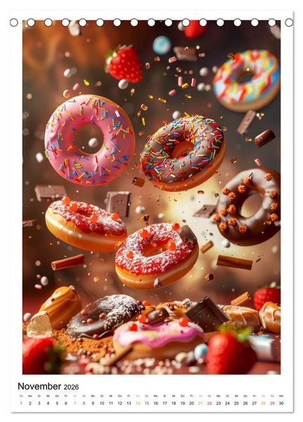 Produktbild: Donuts f&uuml;r Gourmets (Tischkalender 2026 DIN A5 hoch), CALVENDO Monatskalender