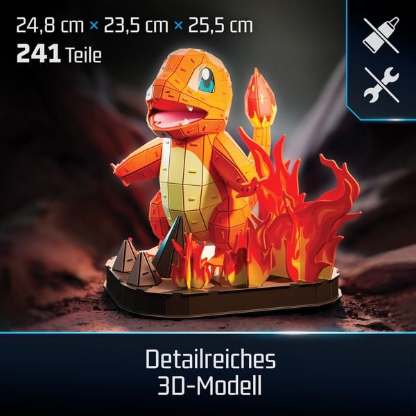 Produktbild: 4D Build - Pok&eacute;mon Glumanda - detailreiches 3D-Puzzle