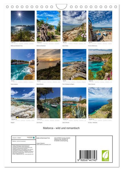 Produktbild: Mallorca - wild und romantisch (Wandkalender 2026 DIN A4 hoch), CALVENDO Monatskalender