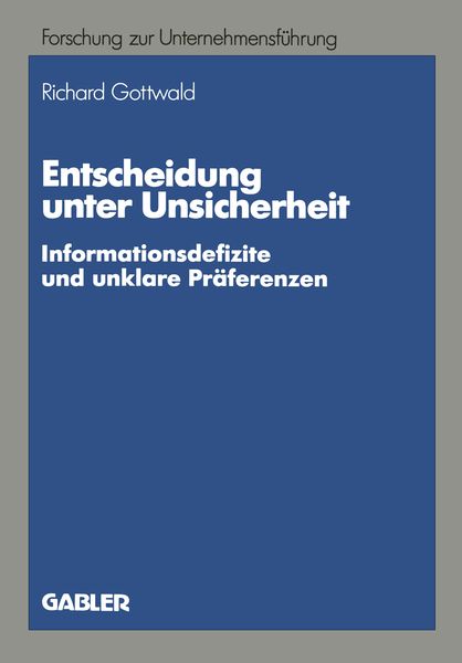 Produktbild: Entscheidung unter Unsicherheit