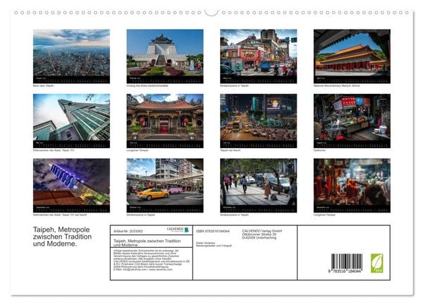 Produktbild: Taipeh, Metropole zwischen Tradition und Moderne. (hochwertiger Premium Wandkalender 2026 DIN A2 quer), Kunstdruck in Hochglanz