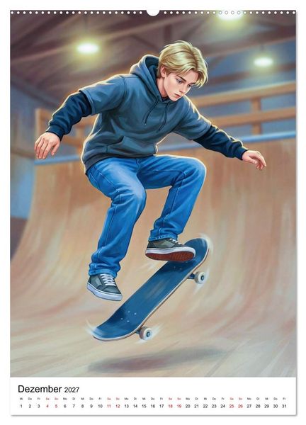 Produktbild: Level Up - Skate Vibes (hochwertiger Premium Wandkalender 2027 DIN A2 hoch), Kunstdruck in Hochglanz