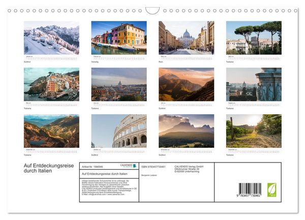 Produktbild: Auf Entdeckungsreise durch Italien (Wandkalender 2026 DIN A3 quer), CALVENDO Monatskalender