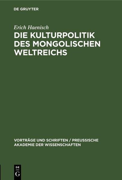 Produktbild: Die Kulturpolitik des mongolischen Weltreichs