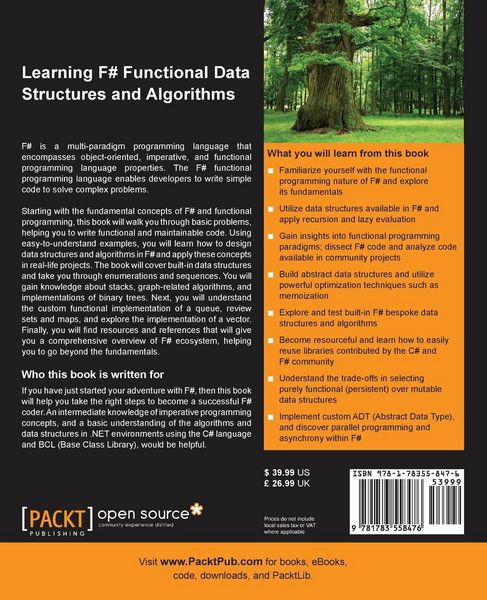 Produktbild: Learning F# Functional Data Structures and Algorithms
