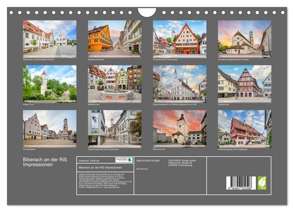 Produktbild: Biberach an der Ri&szlig; Impressionen (Wandkalender 2026 DIN A4 quer), CALVENDO Monatskalender