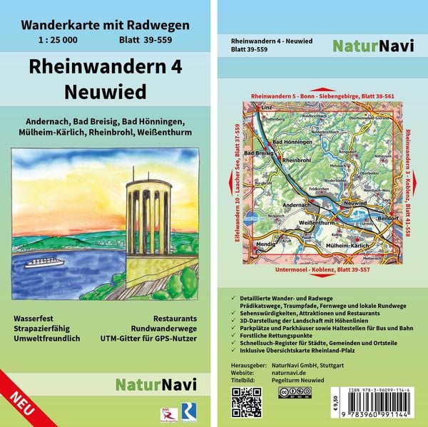 Rheinwandern 4 - Neuwied 1:25 000, Sonstige von , Naturnavi, 978-3-96099-114-4