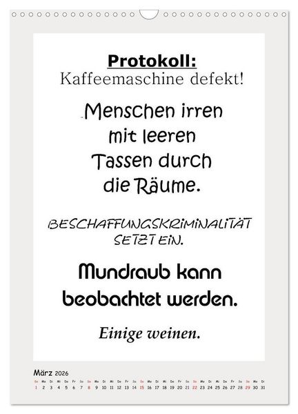 Produktbild: Spr&uuml;chekalender. Witziges f&uuml;rs B&uuml;ro (Wandkalender 2026 DIN A3 hoch), CALVENDO Monatskalender