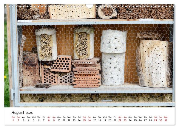 Produktbild: Wild bees - The life of solitary bees in insect hotels (Wall Calendar 2026 DIN A3 landscape), CALVENDO 12 Month Wall Calendar