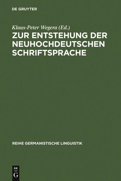 Produktbild: Zur Entstehung der neuhochdeutschen Schriftsprache