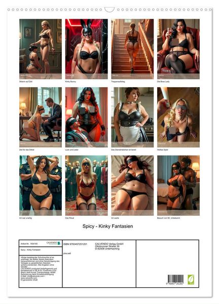 Produktbild: Spicy - Kinky Fantasien (Wandkalender 2026 DIN A2 hoch), CALVENDO Monatskalender