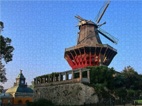 Produktbild: CALVENDO Puzzle Die ber&uuml;hmte M&uuml;hle bei Sanssouci 1000 Teile Lege-Gr&ouml;&szlig;e 64 x 48 cm Foto-Puzzle Bild von Bernd Witkowski