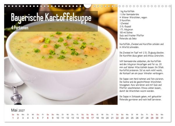 Produktbild: Fleischlos gl&uuml;cklich - 12 Foodfotos mit leckeren Rezepten (Wandkalender 2027 DIN A3 quer), CALVENDO Monatskalender