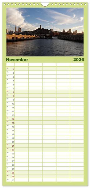 Produktbild: Familienplaner 2026 - San Francisco Westk&uuml;ste USA mit 5 Spalten (Wandkalender, 21 x 45 cm) CALVENDO