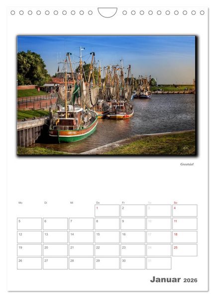 Produktbild: Ostfriesland - die bezaubernden alten H&auml;fen / Planer (Wandkalender 2026 DIN A4 hoch), CALVENDO Monatskalender