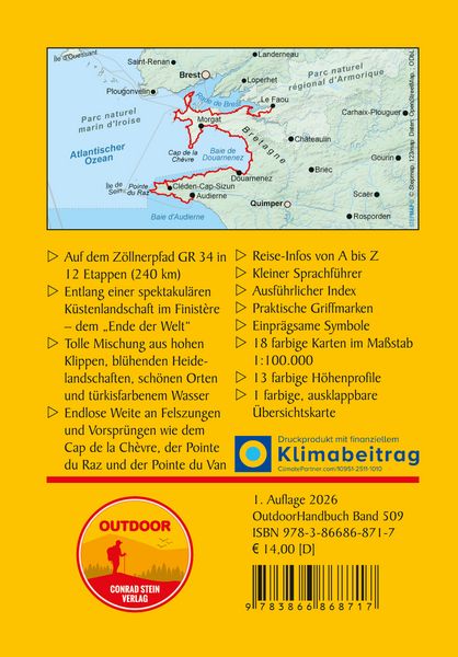 Produktbild: Bretagne: Z&ouml;llnerpfad GR 34 von Le Faou bis Audierne