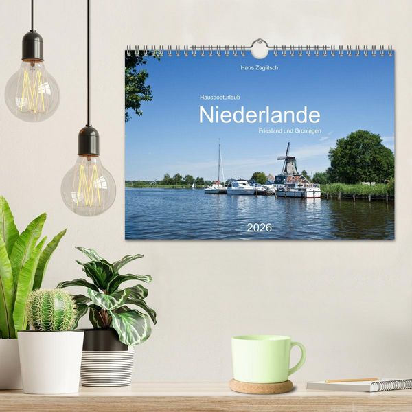 Produktbild: Hausbooturlaub Niederlande - Friesland und Groningen (Wandkalender 2026 DIN A4 quer), CALVENDO Monatskalender