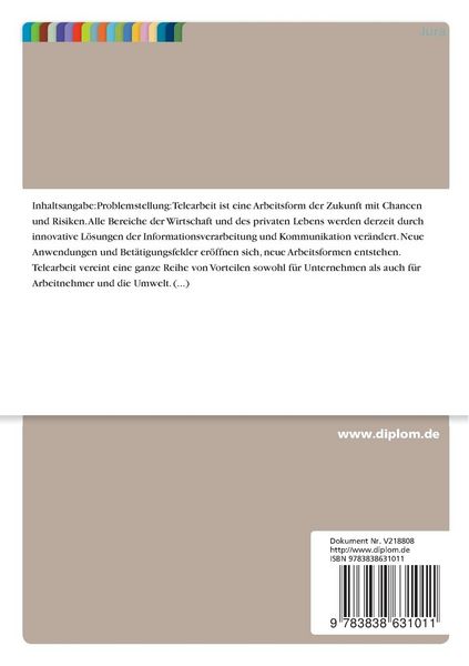 Produktbild: Telearbeit in der betrieblichen Praxis