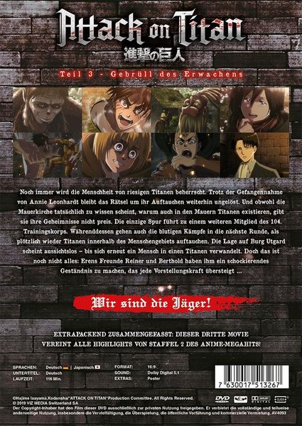 Produktbild: Attack on Titan - Anime Movie Teil 3: Gebr&uuml;ll des Erwachens