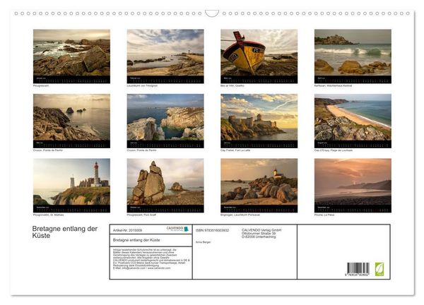 Produktbild: Bretagne entlang der K&uuml;ste (Wandkalender 2026 DIN A2 quer), CALVENDO Monatskalender