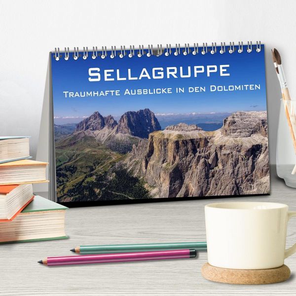 Produktbild: Sellagruppe - Traumhafte Ausblicke in den Dolomiten (Tischkalender 2026 DIN A5 quer), CALVENDO Monatskalender