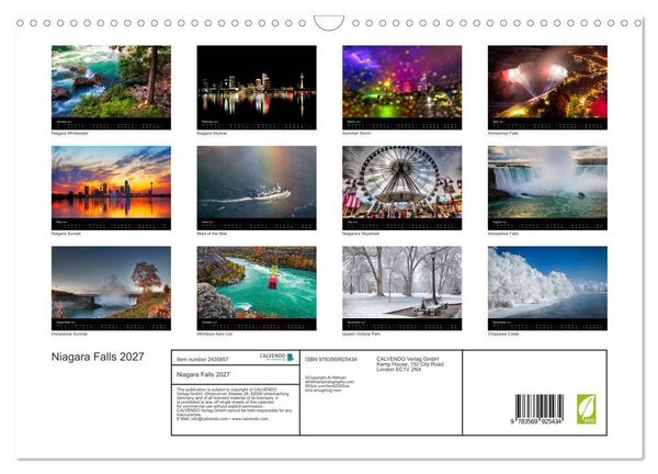 Produktbild: Niagara Falls 2027 (Wall Calendar 2027 DIN A3 landscape), CALVENDO 12 Month Wall Calendar