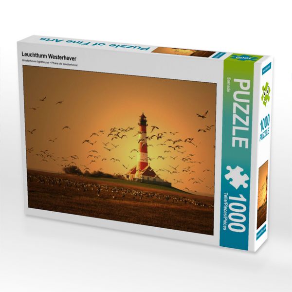 Produktbild: CALVENDO Puzzle Leuchtturm Westerhever | 1000 Teile Lege-Gr&ouml;&szlig;e 64x48cm Foto-Puzzle f&uuml;r gl&uuml;ckliche Stunden