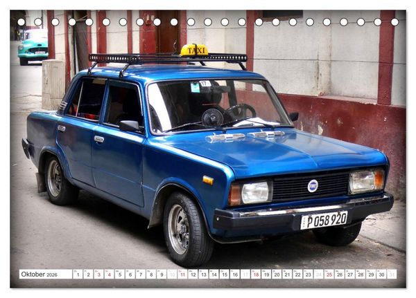 Produktbild: FIAT - Italienische Oldtimer in Kuba (Tischkalender 2026 DIN A5 quer), CALVENDO Monatskalender