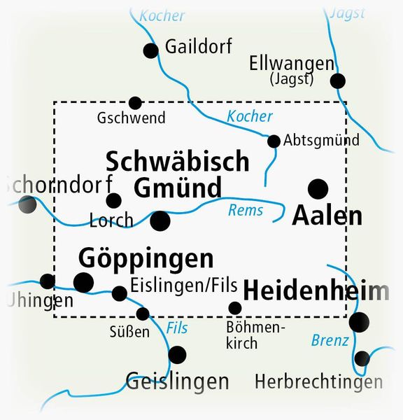 Produktbild: Publicpress Rad- und Wanderkarte Stauferland, Ostalb, Schw&auml;bisch Gm&uuml;nd &ndash; Aalen &ndash; G&ouml;ppingen 1:50.000