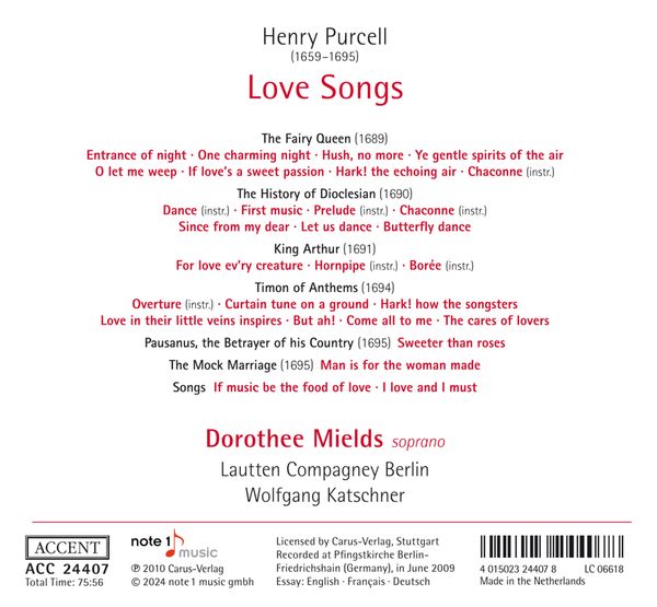 Produktbild: Henry Purcell: Love Songs