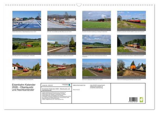 Produktbild: Eisenbahn Kalender 2026 - Oberlausitz und Nachbarl&auml;nder (Wandkalender 2026 DIN A2 quer), CALVENDO Monatskalender