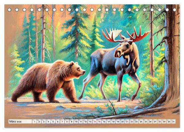 Produktbild: Ein Jahr mit den B&auml;ren - Ein majest&auml;tisches Leben in der Wildnis (Tischkalender 2026 DIN A5 quer), CALVENDO Monatskalender