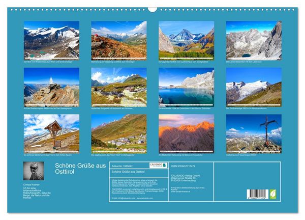 Produktbild: Sch&ouml;ne Gr&uuml;&szlig;e aus Osttirol (Wandkalender 2026 DIN A2 quer), CALVENDO Monatskalender